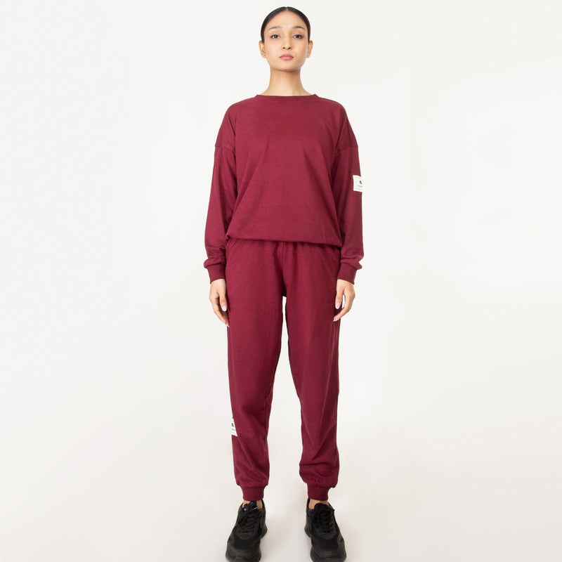 get cosy set - burgundy maroon