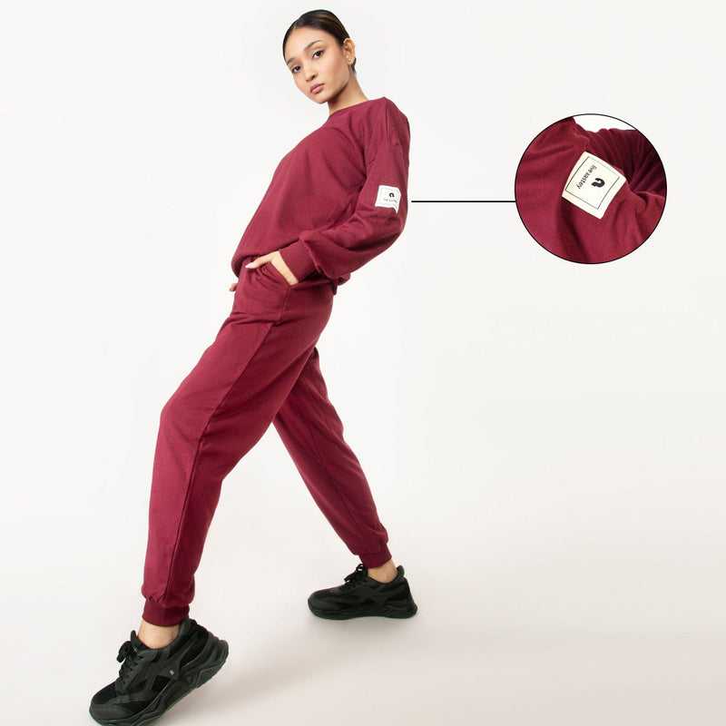 get cosy set - burgundy maroon