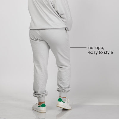 vibe check joggers - ivory grey