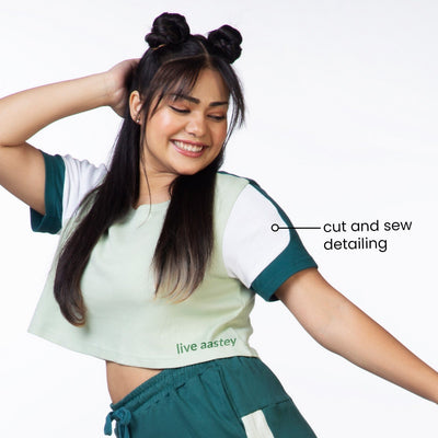 am-to-pm crop top - forest green