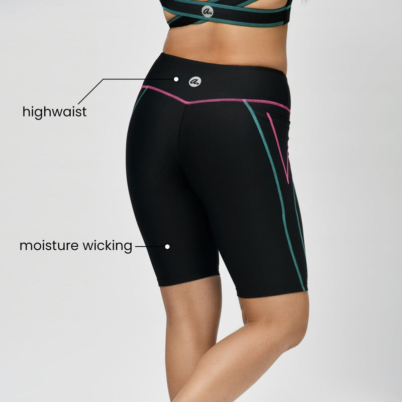 picture of girl high waist cycling shorts for girls