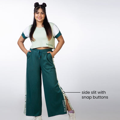 am-to-pm wide leg pants - forest green
