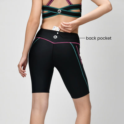 cycle shorts women with back pocket